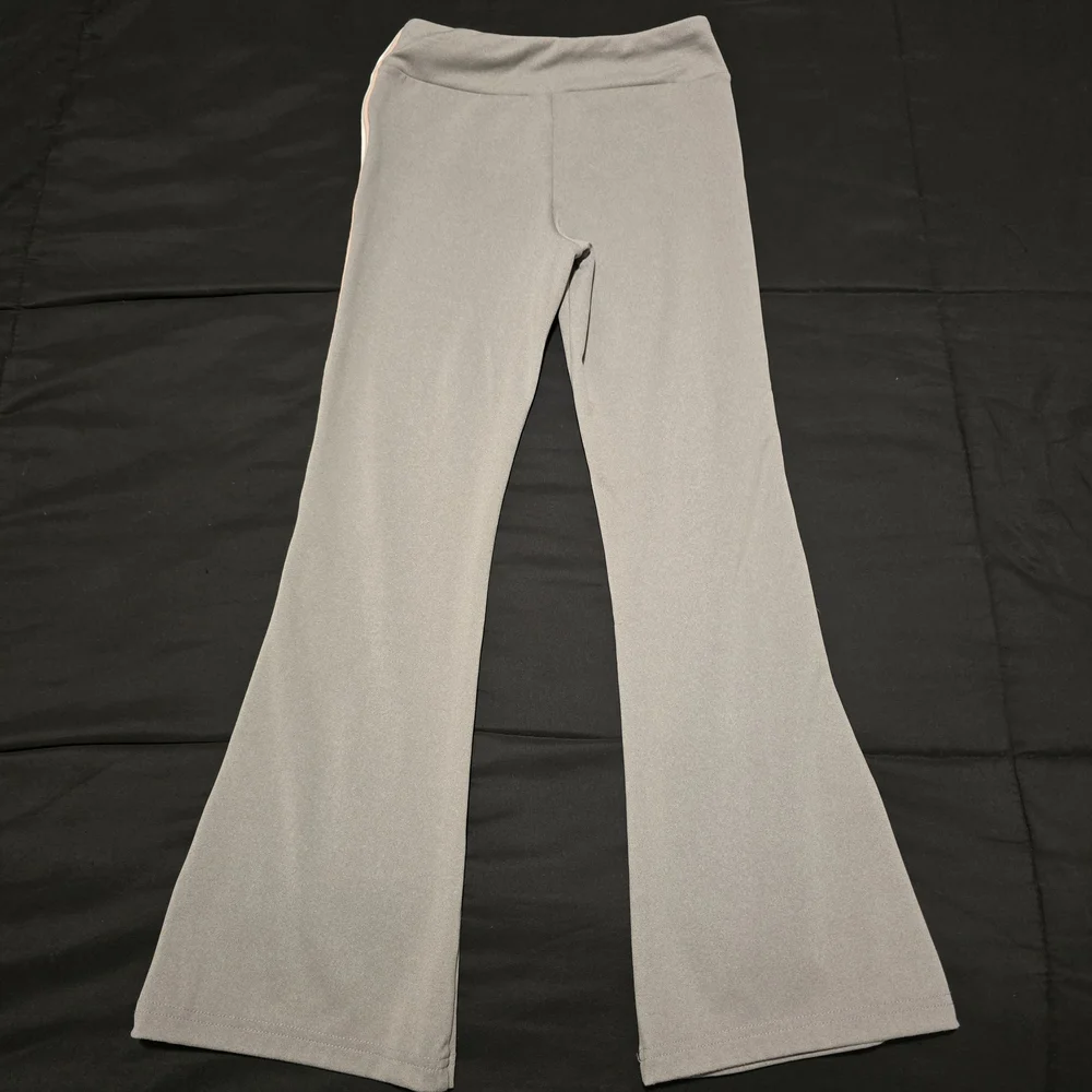 Carters Girls Flare Pants Gray Pink‎ Stripe Athletic Stretch Leggings Size 10